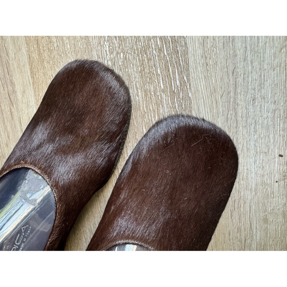 Via Spiga Italy Women’s Real Fur Wedge Size 7.5 Brown Mobwife Boho Retro 70s - Picture 3 of 12